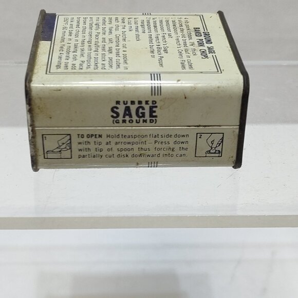 Frenchs Rubbed Sage Ground Spice Metal Tin Can Kitchen Deco RT French Co Vintage - Picture 5 of 7
